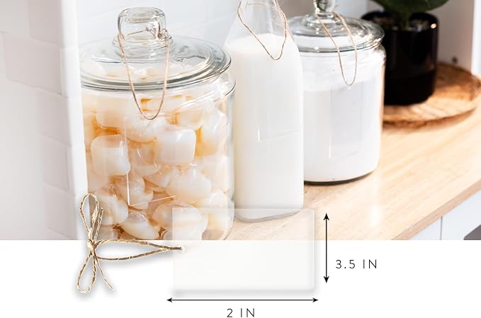 SAVVY & SORTED 12 Clear Basket Tags 3.5” x 2”, Acrylic Hanging Tags - Image 3