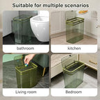 Bathroom Trash Can with Lid3.5 Gallon Garbage Can，for Bedroom, Plastic Slim - Image 7