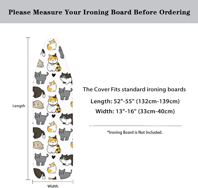 Cute Cat Ironing Board Cover Pretective Covers 15 x 54 Heavy Duty Iron Board - Image 6