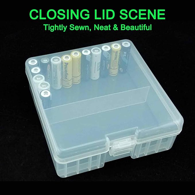 Fielect 100 x AA Battery Storage Case Holder Organizer Box Transparent - Image 8