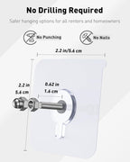 Uniclife 20 Pcs Self Adhesive Picture Hooks, 26.5 lbs Load No Drill Screw - Image 3