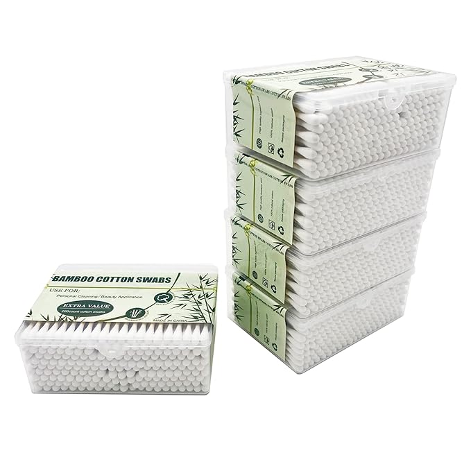 Bamboo Cotton Swabs, Biodegradable Wood Cotton Buds 1000pcs - Image 3