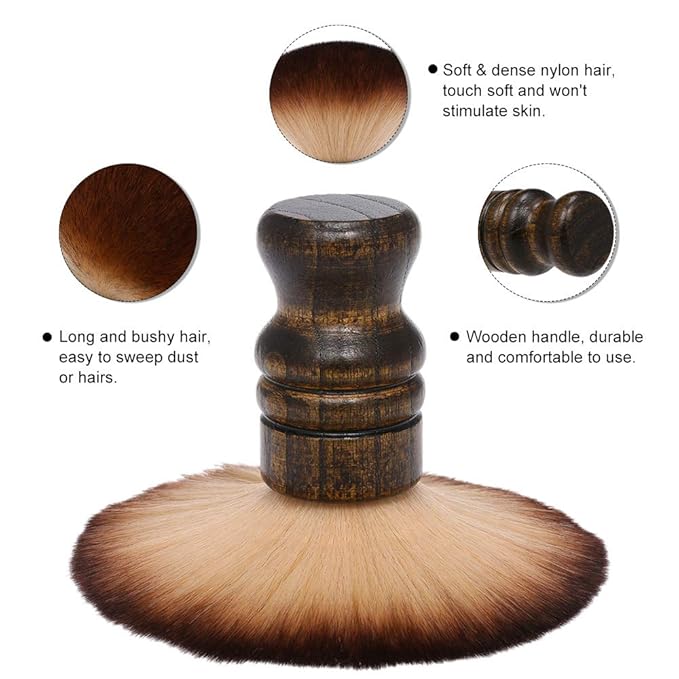 Large Neck Duster Brush Anself Soft Barber Face Cleaning Hairbrush Nylon Hair - Image 4