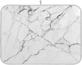 White Grey Marble Dish Drying Mat by BOENLE-WELCOMEYOURCOMING
