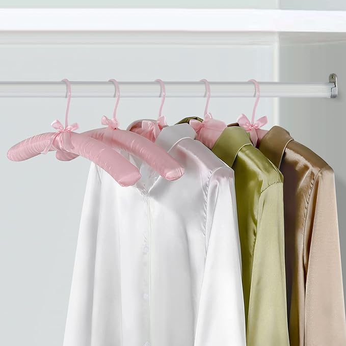 TOPIA HANGER Padded Hangers for Women Clothing, 17-inch Satin Hangers 5 Pack - Image 5