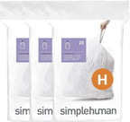 simplehuman Code H 60 Count, Dispenser Pack Custom Fit Liners, Drawstring Trash by Simplehuman