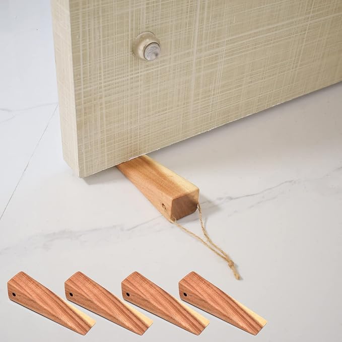 Wooden Door Stoppers, Large Wood Door Wedges by GinSent