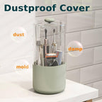 Toothbrush Holder with Cover 360 Rotating 4 Compartments Bathroom Toothpaste - Image 2