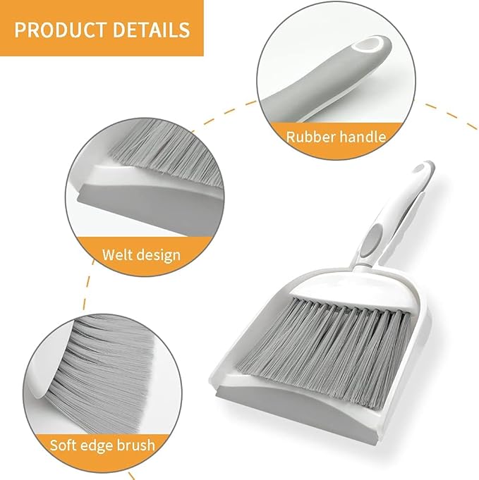 Dust pan, Mini Dustpan and Brush Set, Small Broom and Dustpan Set, Small Hand - Image 4