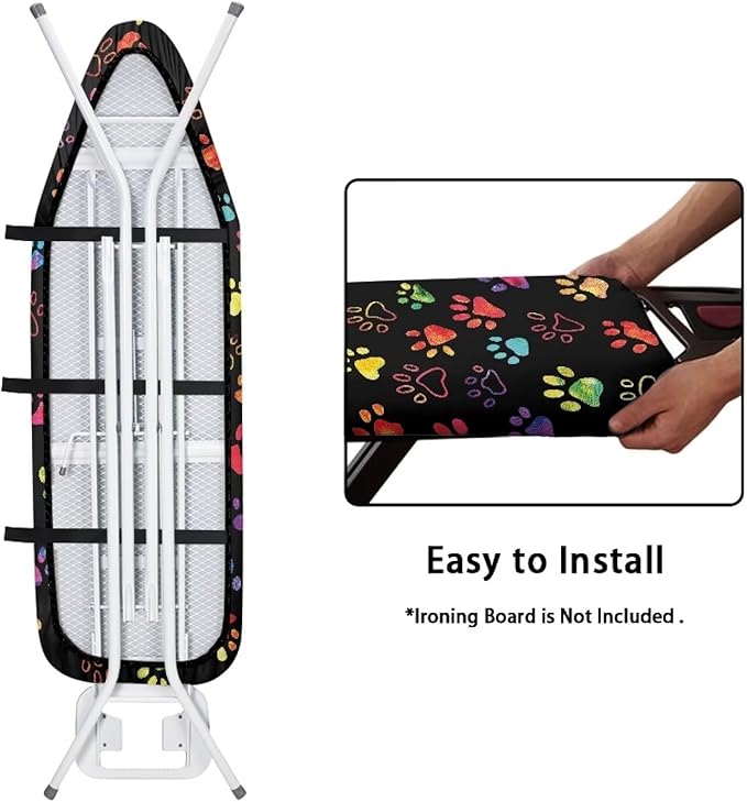 Sprowallow Colorful Paw Print Standard Size Iron Board Cover Elastic Edge - Image 4