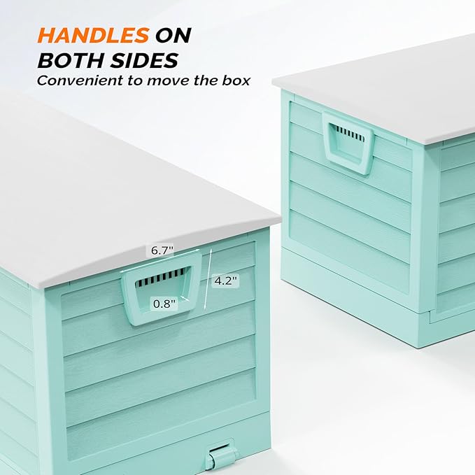 VINGLI 75 Gallon Collapsible Outdoor Storage Box, Simple-to-assemble Plastic Storage Containers with Lid, Patio Deck Box Furniture for Garden, Pool, Balcony, Yard (Green) - Image 5