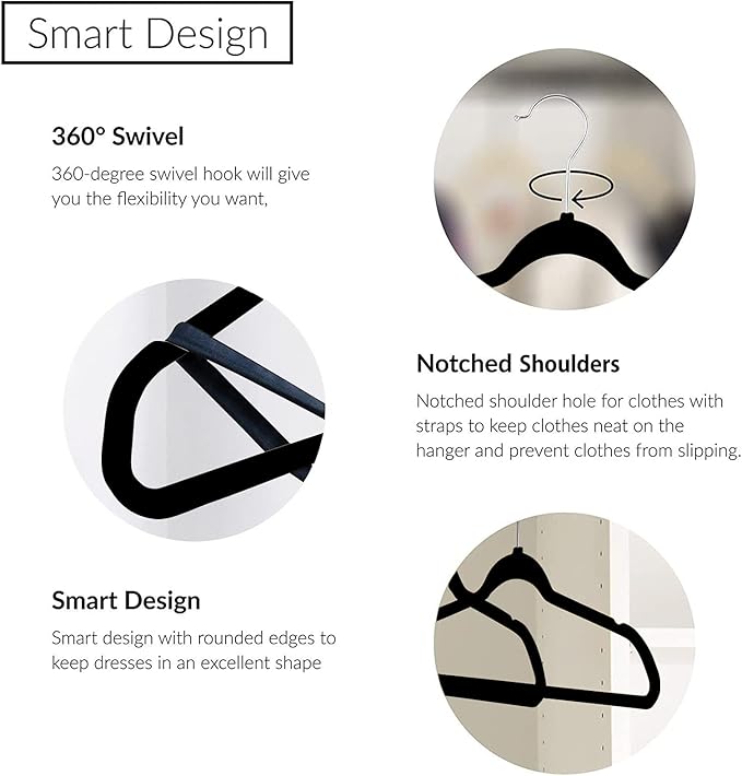 Hangers 50 Pack, Ultra-Thin Plastic Clothes Hangers - Image 3