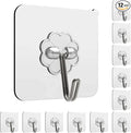 Adhesive Hooks, 12 Pack Heavy Duty Sticky Hooks, Transparent Removable Adhesive by SZNKB