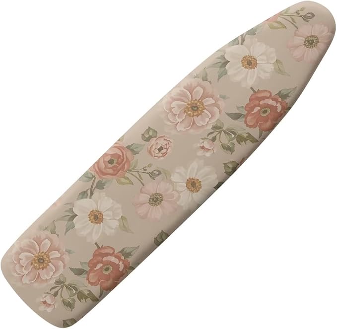 Floral Print Ironing Board Cover, Stretch Scorch Resistant Padding Elastic Edge by Oamsistay