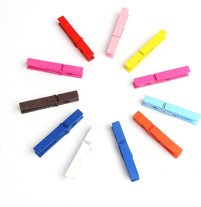 KIMOBER 2.83Inch Wooden Clothespins, Large Mixed Colored Craft Wood Pins Pegs - Image 4