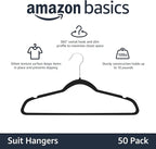 Amazon Basics Slim Velvet Non-Slip Space Saving Suit Clothes Hangers, Closet - Image 2