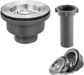 3-1/2'' Kitchen Sink Drain Kit Sink Drain Basket Sink Drain Assembly 304 by QruiLanTu