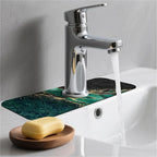 Kitchen Sink Splash Guard，Black and green gold marble Faucet Mat Sink - Image 2