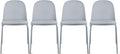 2xhome Modern Stackable Armless Dining Chair | Plastic Shell Seat with Metal Legs | Indoor or Outdoor Use | Home Kitchen Patio (4, Grey, Padded Seat) by 2xhome