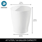iDesign Small Round Plastic Bathroom Trash Can - Image 4