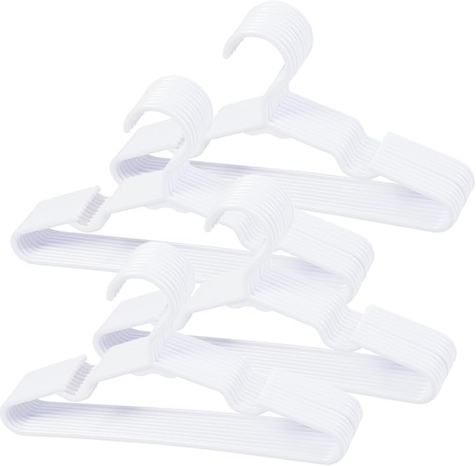 40 pcs White Baby Nursery Closet Hangers, Non-Slip Laundry Infant Pant Hanger by VIIBASE