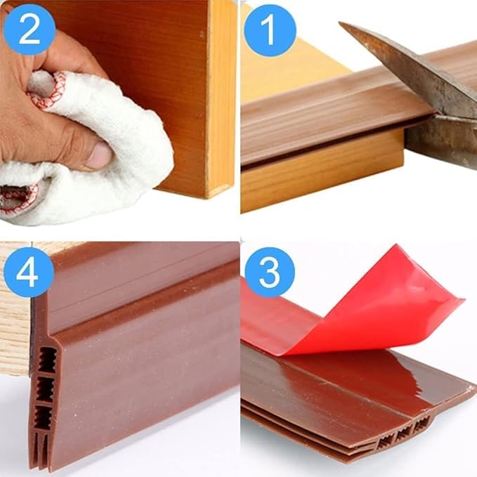 2PC Silicone Door Draft Stopper – 39 inches Door Seal Strip - Image 5