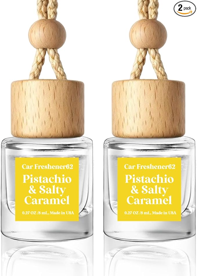 HoogaLife Car Air Freshener Diffuser 2 Pack Hanging Pistachio Salty Caramel Car by HoogaLife