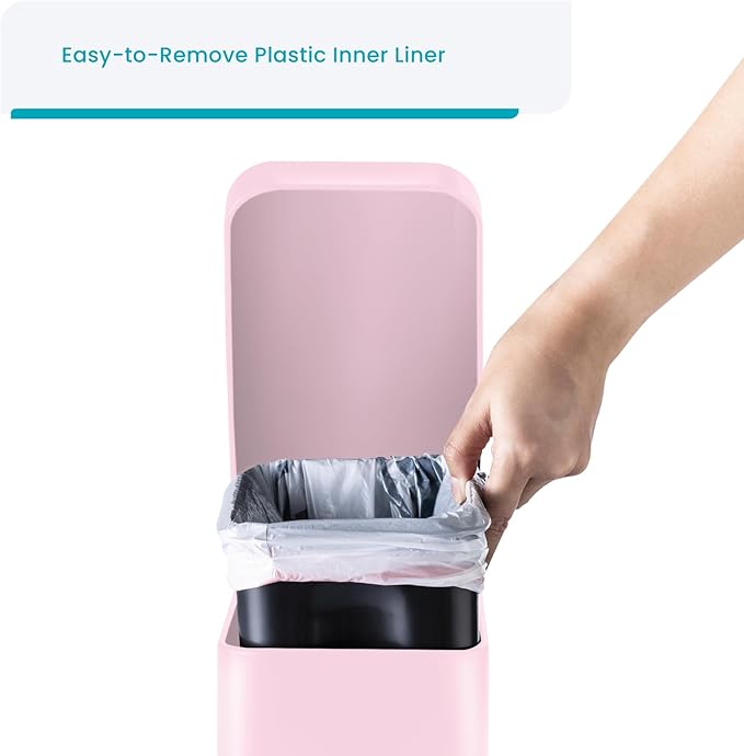 Home Zone Living 1.3 Gallon Small Bathroom Trash Can - Image 2
