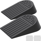 Rubber Widened Door Stopper Wedge – 2 Pack Black Door Stoppers Wedge by Unknown