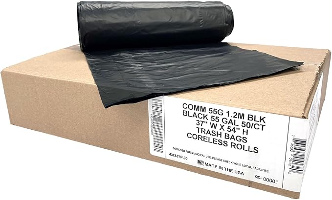 Ultrasac Heavy Duty 55 Gallon Black Trash Bags - Image 4