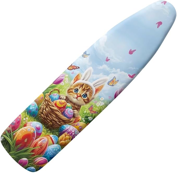 Cat and Easter Egg Ironing Board Pad and Cover Durable Thick Ironing Board by Hinthetall