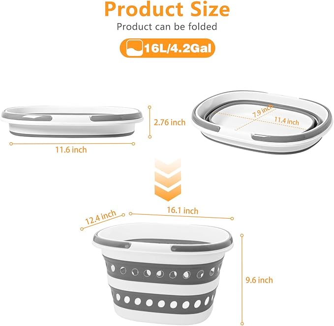 Compact Collapsible Laundry Basket, Small Size Pop-Up Hamper Perfect - Image 2