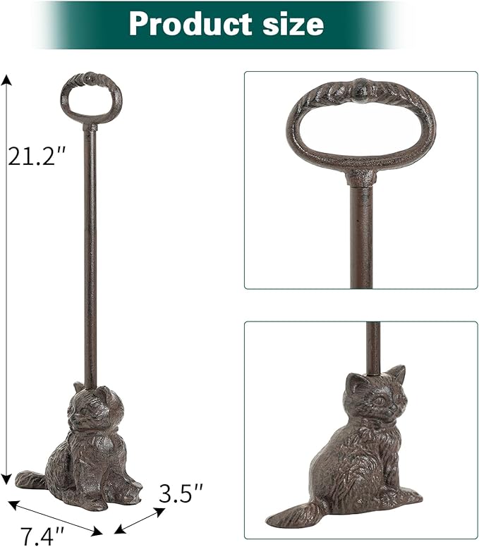 Sungmor Portable Door Stopper Wedge, 21.6" Tall Lovely Cat Door Holder - Image 7