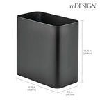 mDesign Small Metal 2.4 Gallon/9 Liter Trash Can Wastebasket Garbage Bin - Image 3