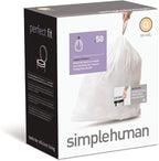 simplehuman Custom Fit Trash Can Liner Q, 50-65 L / 13-17 Gal, 50-Count Box by Simplehuman