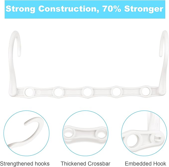 DUCOO 10 PCS Space Saving Hangers, 5-Hole Magic Hangers - Image 3