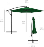 Best Choice Products 10ft Offset Cantilever Hanging Market Patio Umbrella, 8 Sturdy Ribs, Easy Adjustment - Green - Image 7