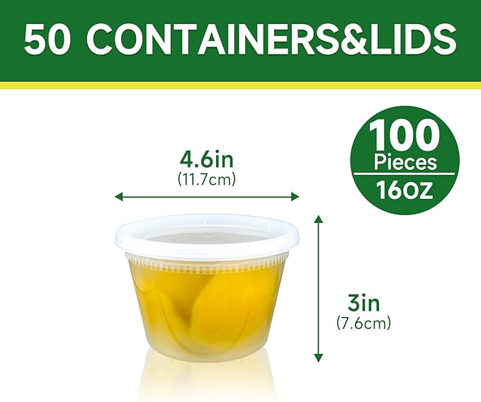 50 Set 16 oz Deli Containers - Image 2