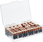 mDesign Plastic Large Stackable Divided Battery Storage Organizer Box - Image 7