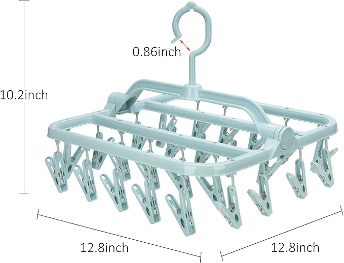 Foldable Clip Hangers with 26 Drying Clips, Underwear Hanger with Clips - Image 3