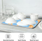 Snowflake Gingerbread Cookie Man Blue Dish Drying Mat - Image 7