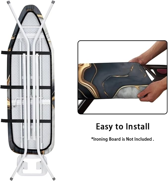 Black Gold Marble Ironing Board Cover Standard Size Iron Board Cover - Image 5