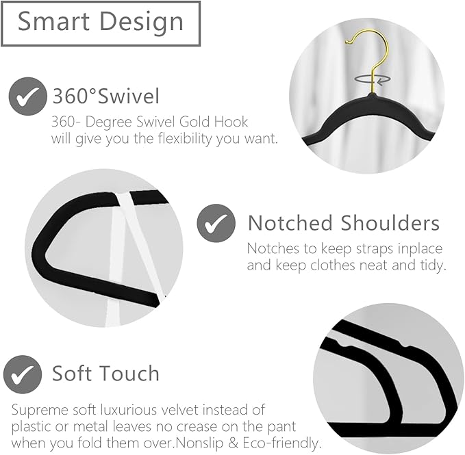MIZGI Premium Velvet Hangers Pack 30 Pcs Heavyduty - Image 3