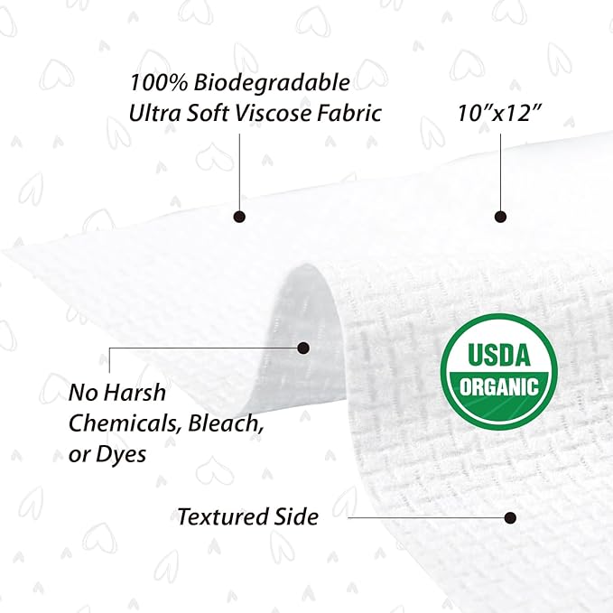Disposable Face Towels, Biodegradable Facial Towels Clean Face Towels XL - Image 3