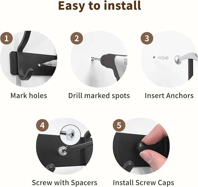 Black Coat Rack Wall Mount - Image 7
