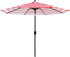 Sunnyglade 9' Patio Umbrella Outdoor Table Umbrella with 8 Sturdy Ribs (Red and White) by Sunnyglade