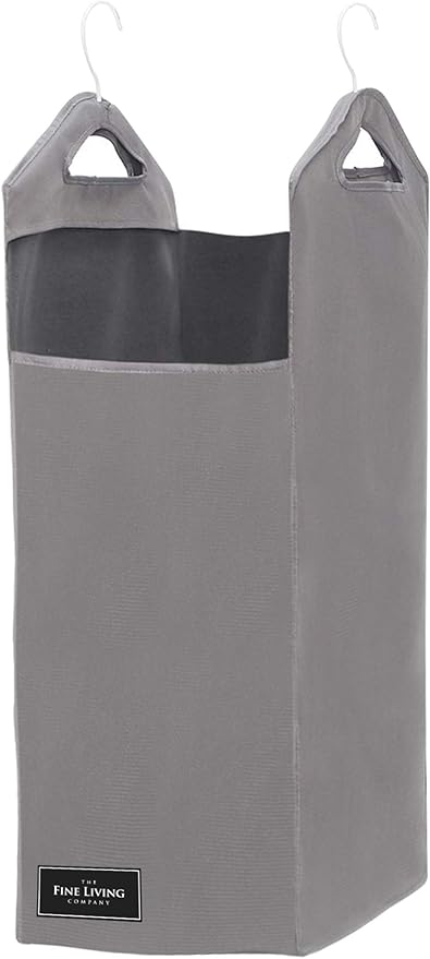 The Fine Living Co. Hanging Laundry Hamper Bag, Heavy Duty, Space Saving Closet by TheFineLivingCompany