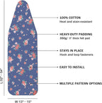Ironing Board Cover and Pad Standard Size 15" x 54", 3 Pairs of Hook and Loop - Image 2