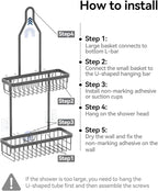YASONIC Shower Caddy Hanging, Never Rust Shower Organizer Hanging, Aluminum - Image 8
