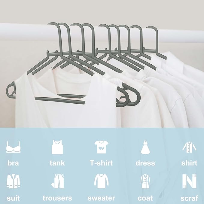 Plastic Hangers 50 Pack, Light Weight Durable Clothes Hangers - Image 2